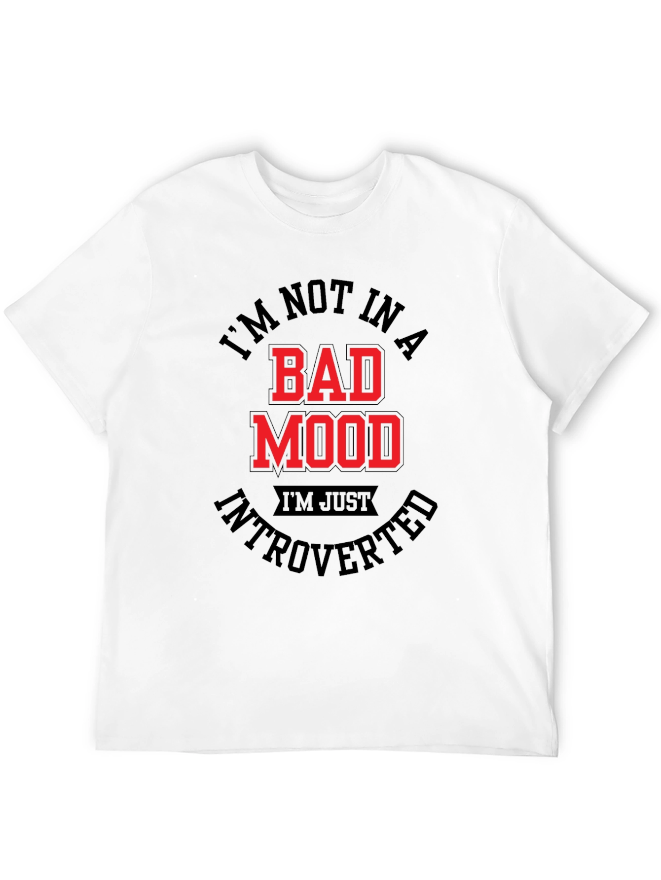 Introverted Mood T-Shirt - Black Graphic Tee