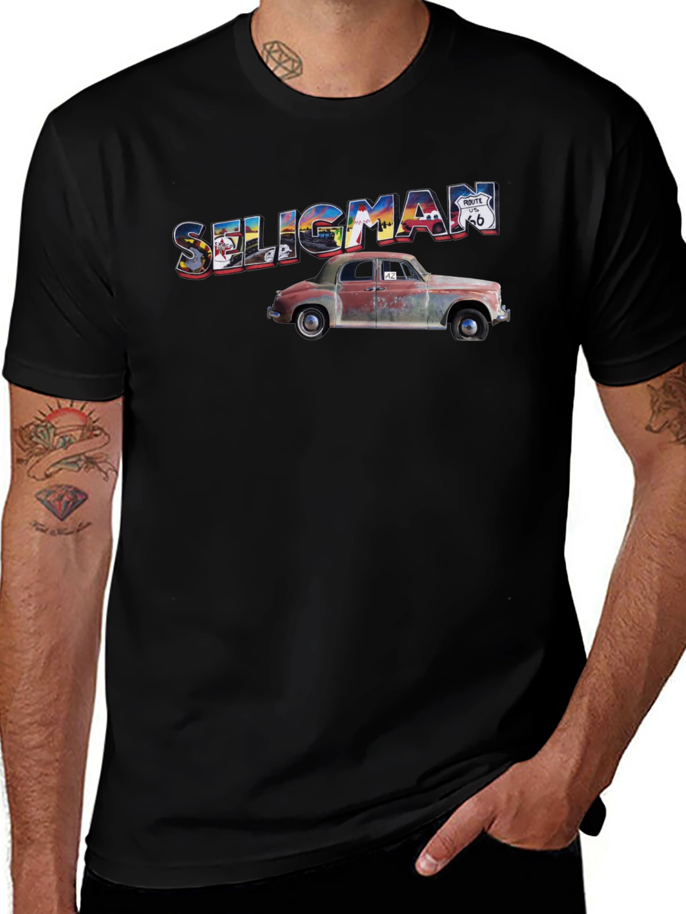 Seligman Route 66 Car Graphic T-Shirt