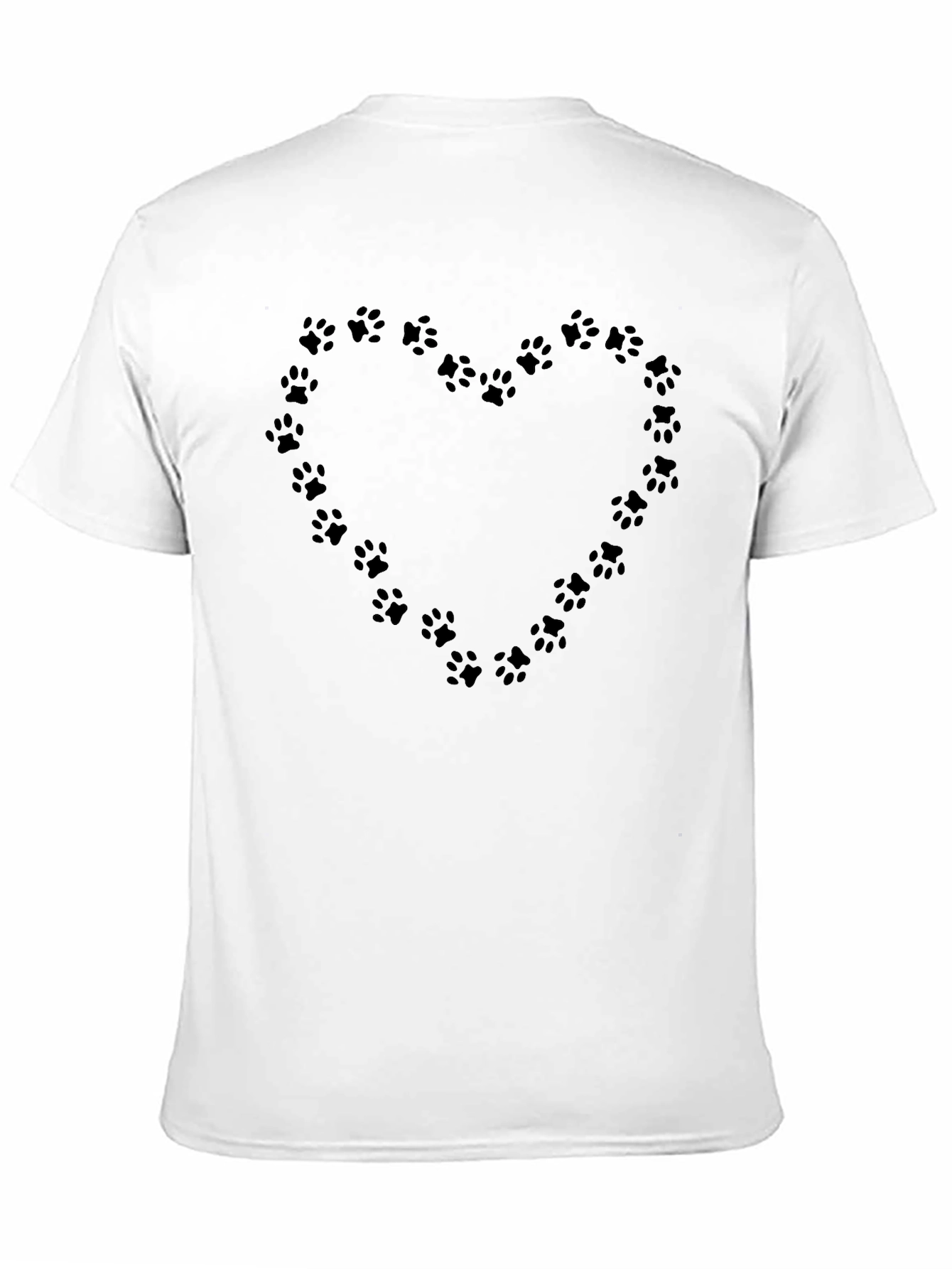 Paw Print Heart T-Shirt - Black