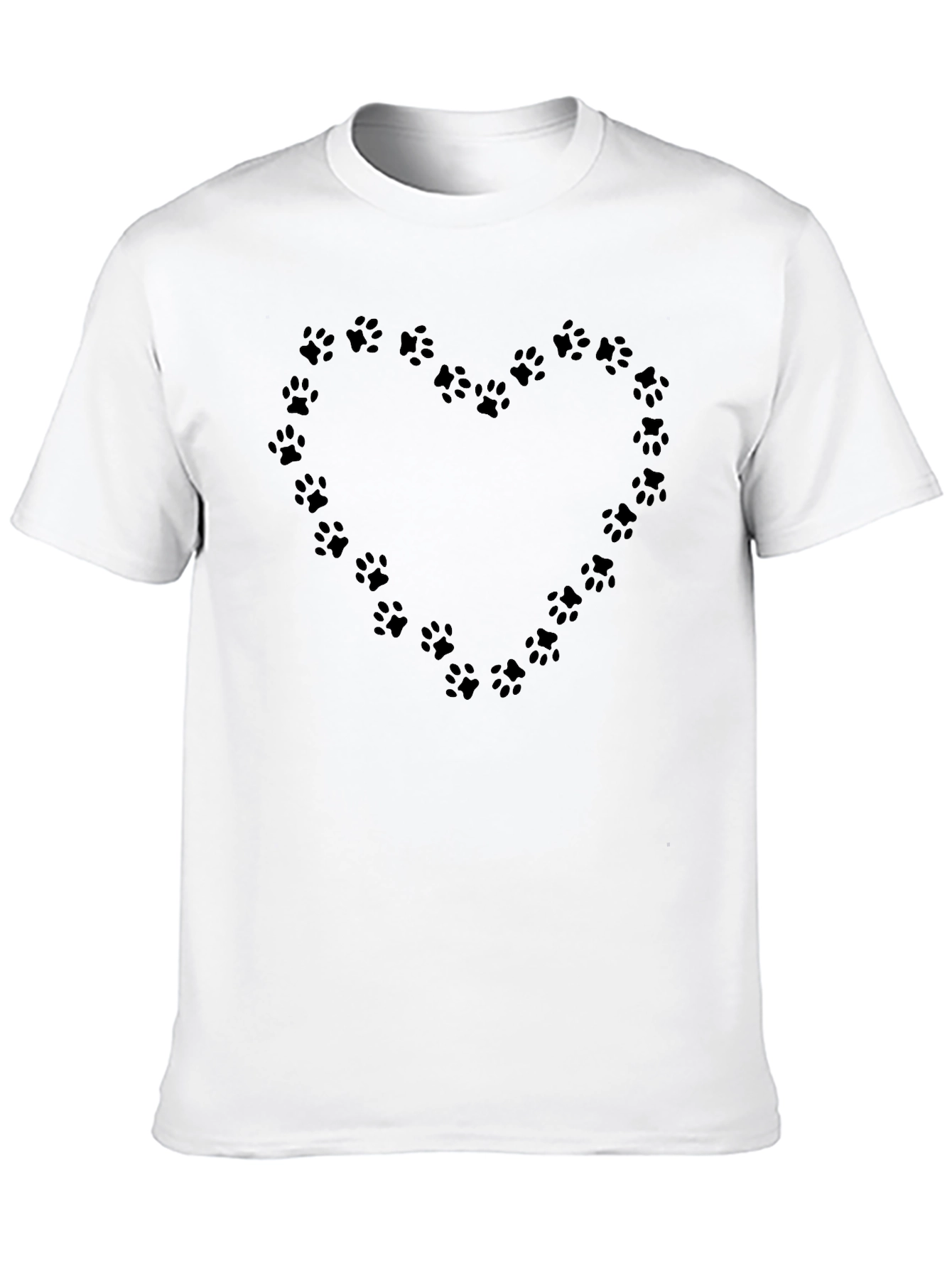 Paw Print Heart T-Shirt - Black