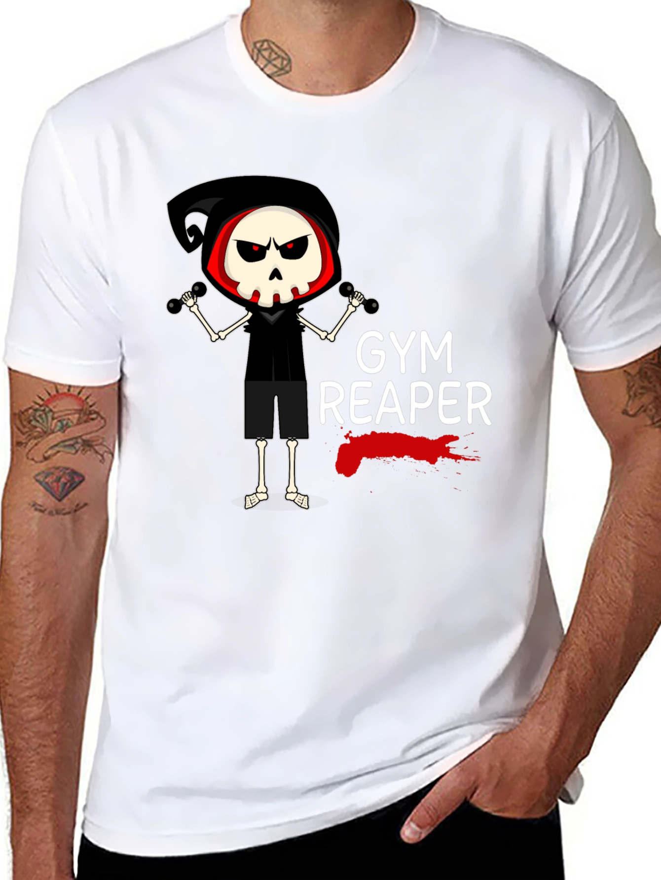 Gym Reaper Graphic Tee - Funny Workout T-Shirt