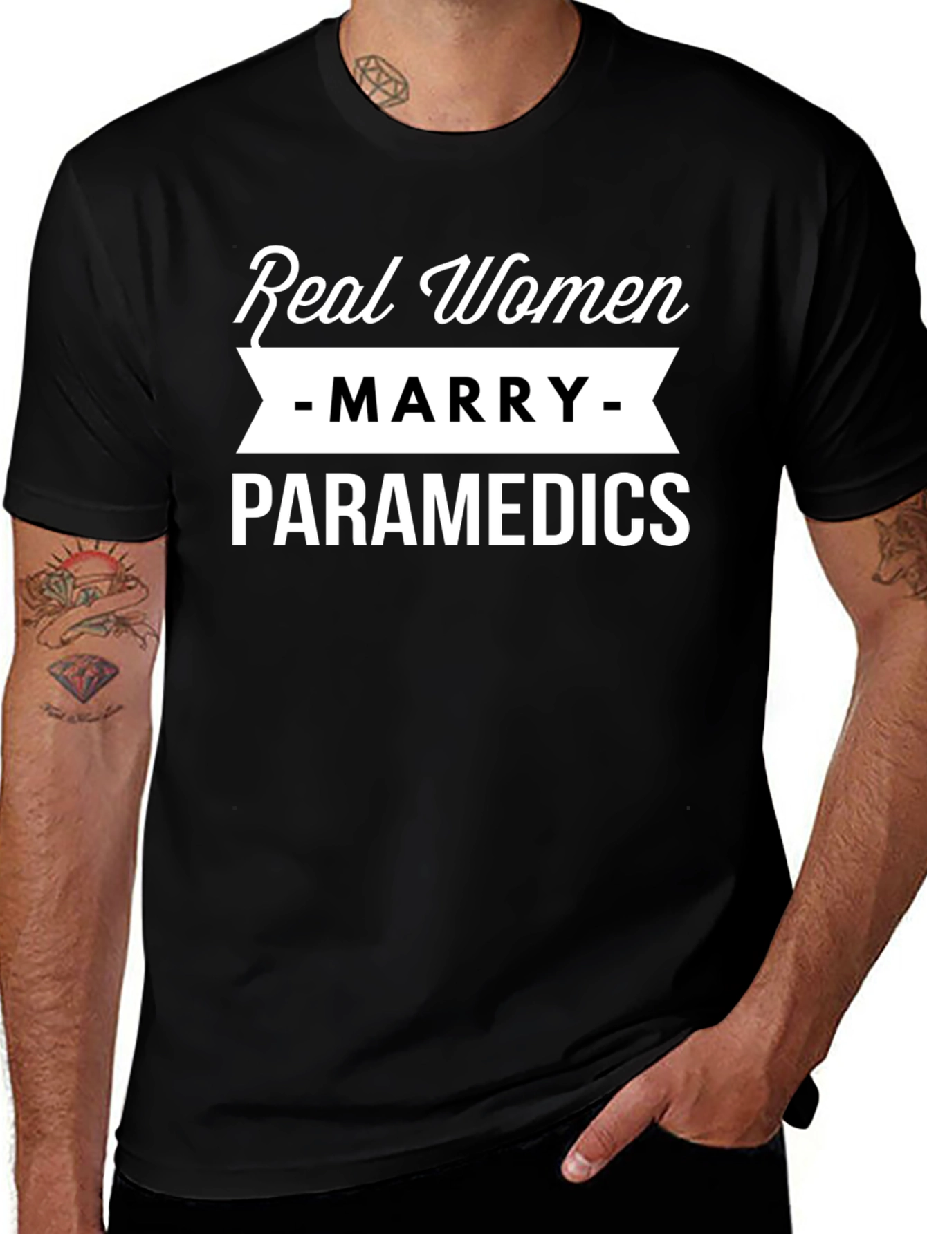 Real Women Marry Paramedics T-Shirt Funny EMT Tee