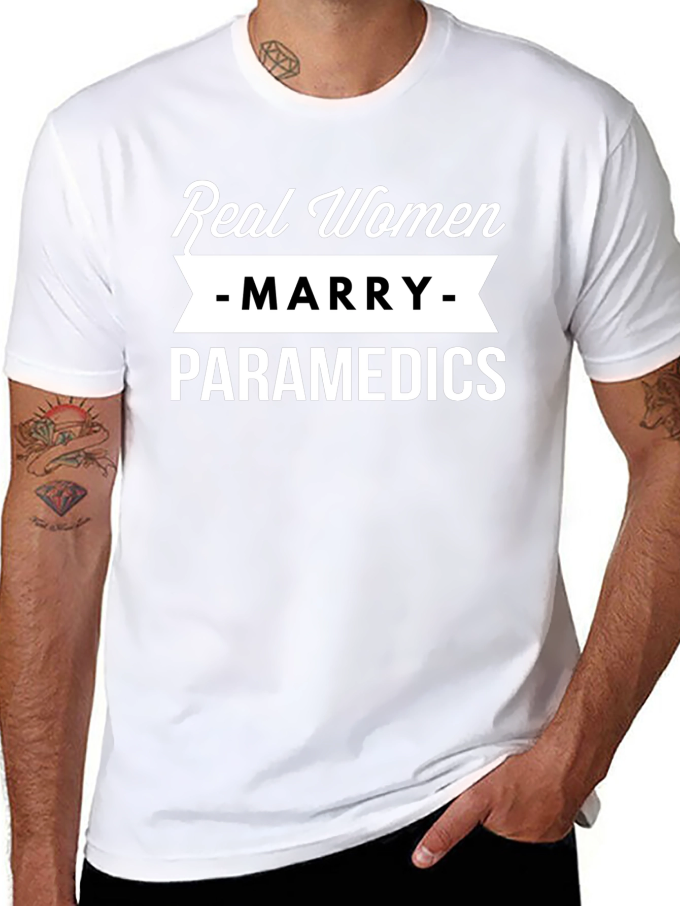Real Women Marry Paramedics T-Shirt Funny EMT Tee