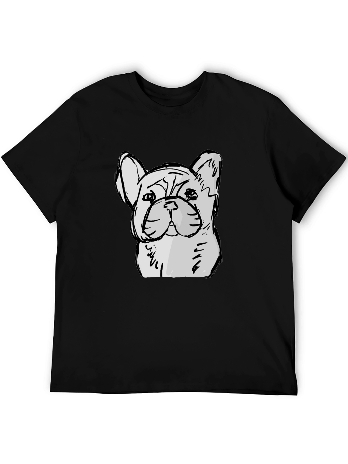 French Bulldog Sketch Graphic Black T-Shirt