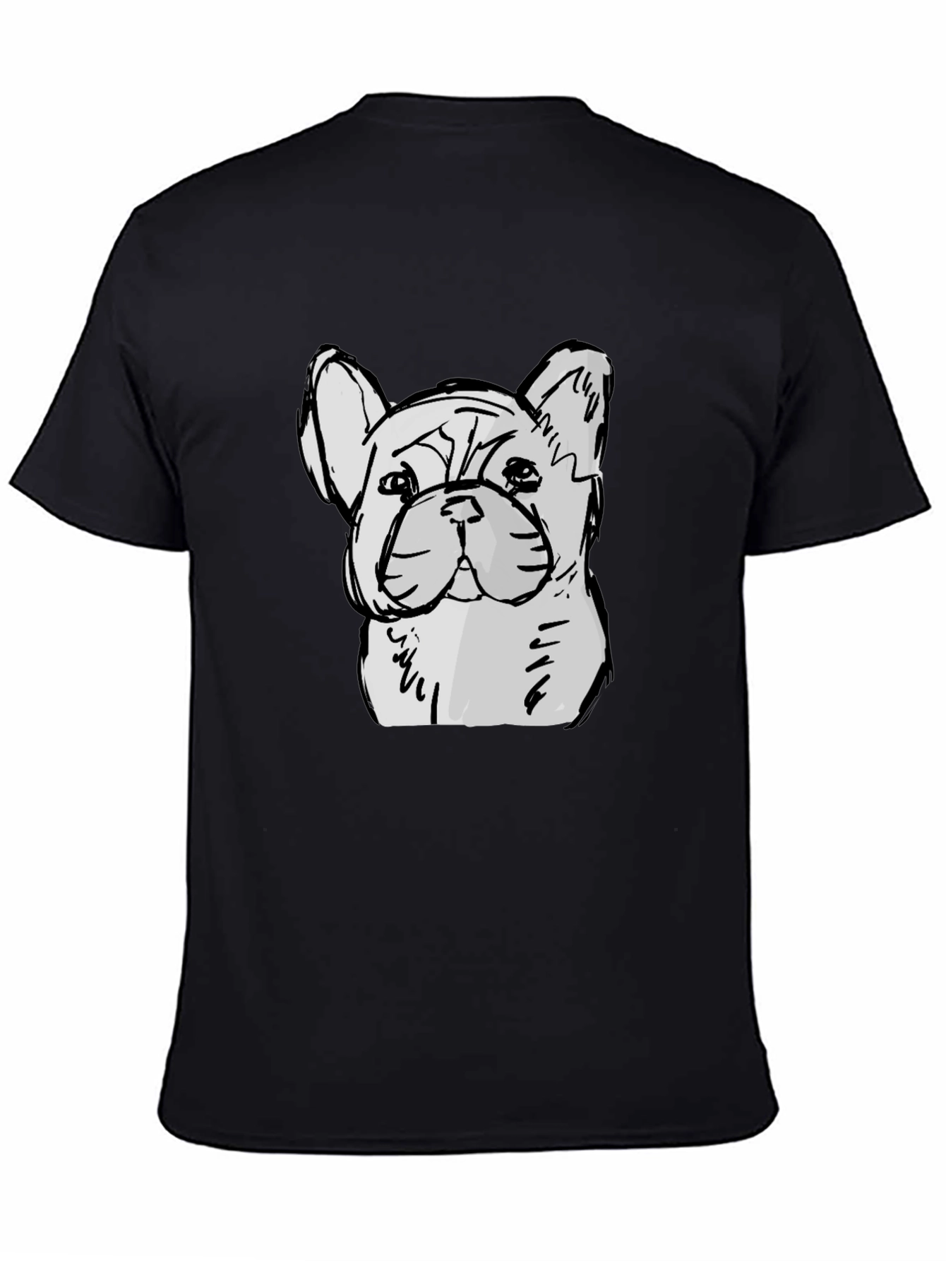 French Bulldog Sketch Graphic Black T-Shirt