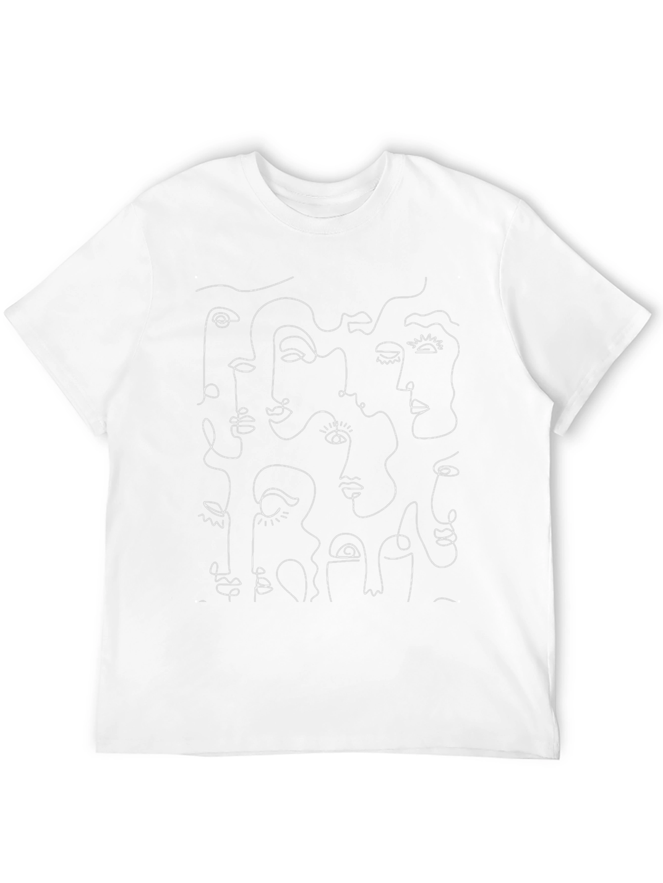 Abstract Faces Graphic Print Black T-Shirt