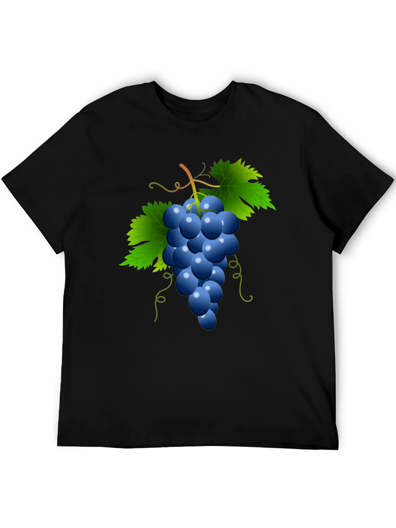 Grapes Graphic Tee - Casual Black T-Shirt