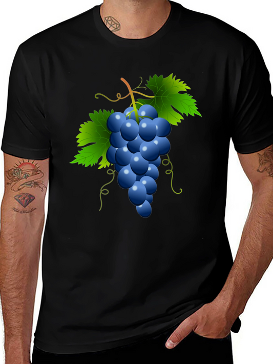 Grapes Graphic Tee - Casual Black T-Shirt