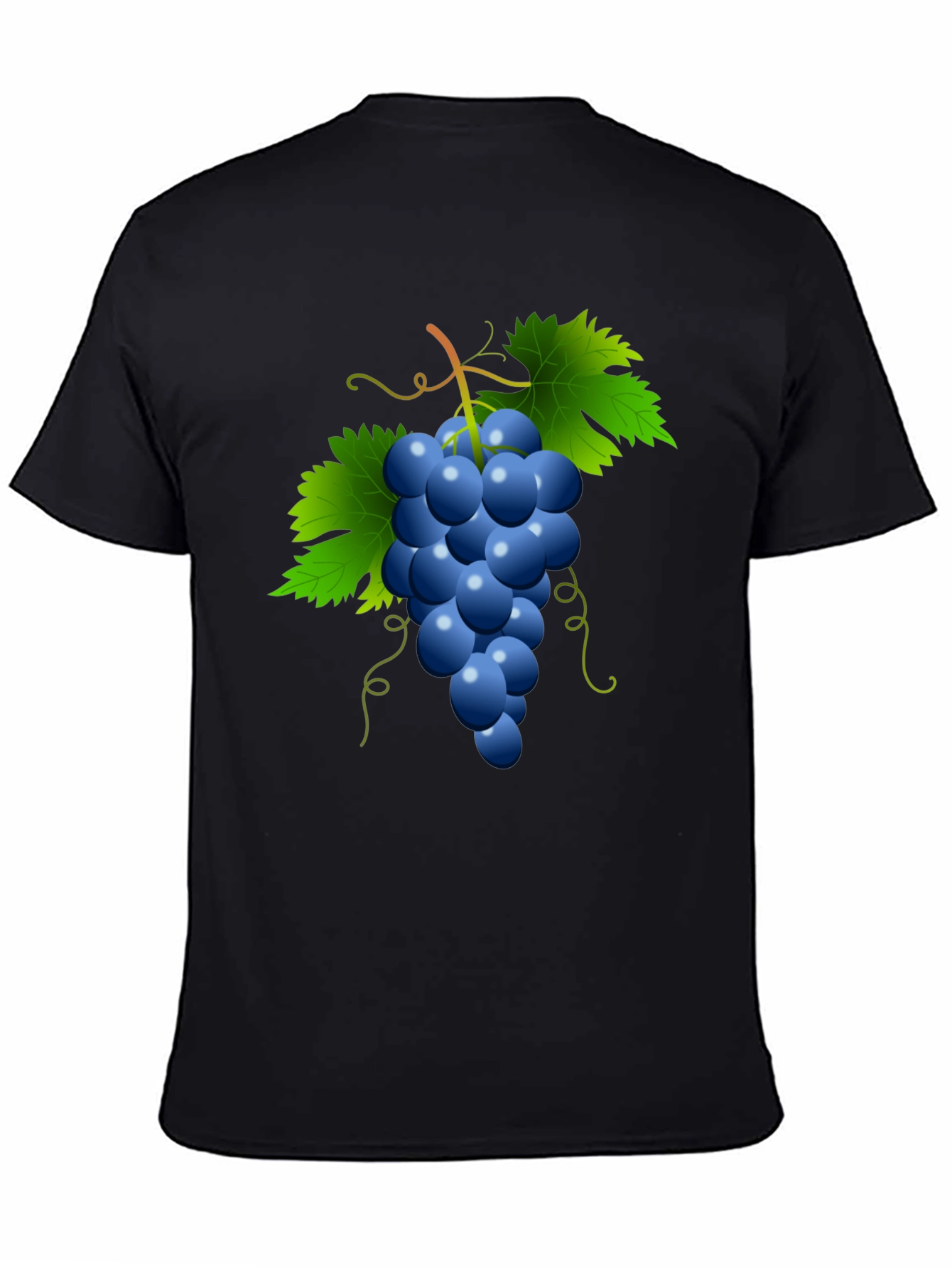 Grapes Graphic Tee - Casual Black T-Shirt