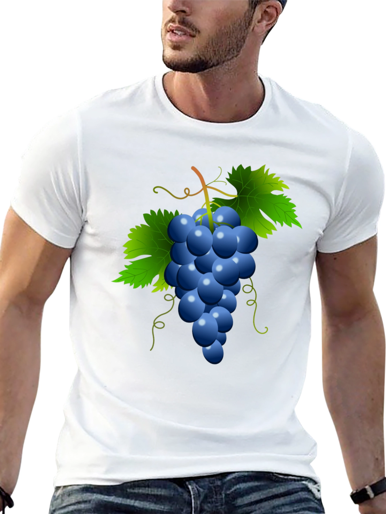 Grapes Graphic Tee - Casual Black T-Shirt