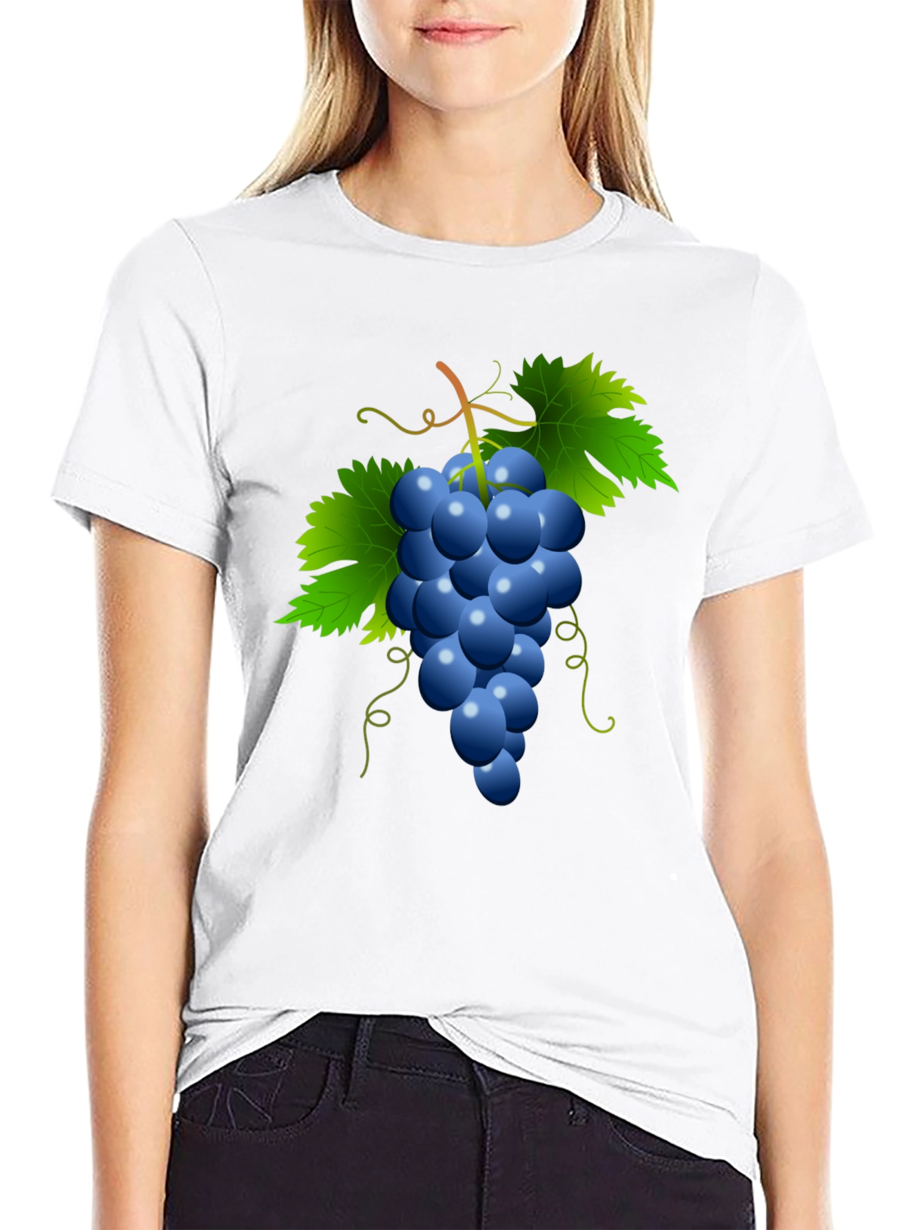 Grapes Graphic Tee - Casual Black T-Shirt