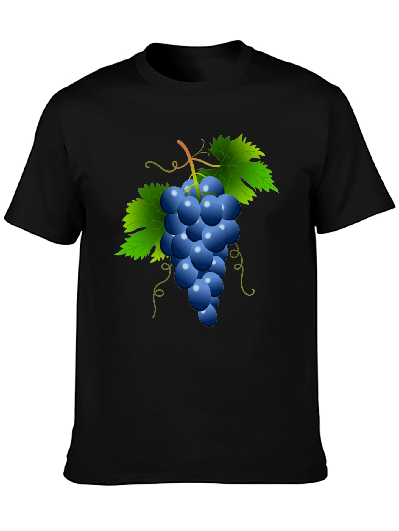 Grapes Graphic Tee - Casual Black T-Shirt