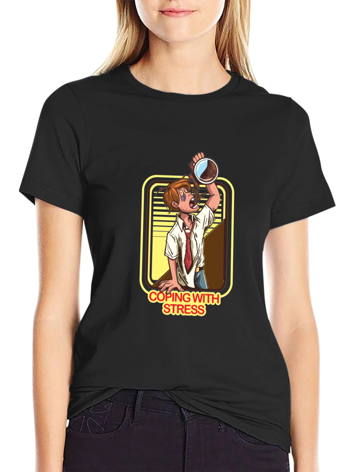 Coping With Stress Cartoon T-Shirt