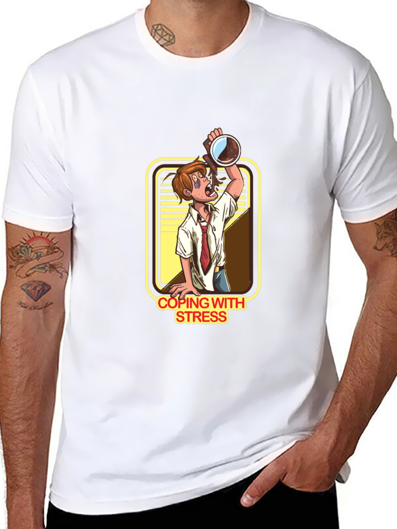Coping With Stress Cartoon T-Shirt
