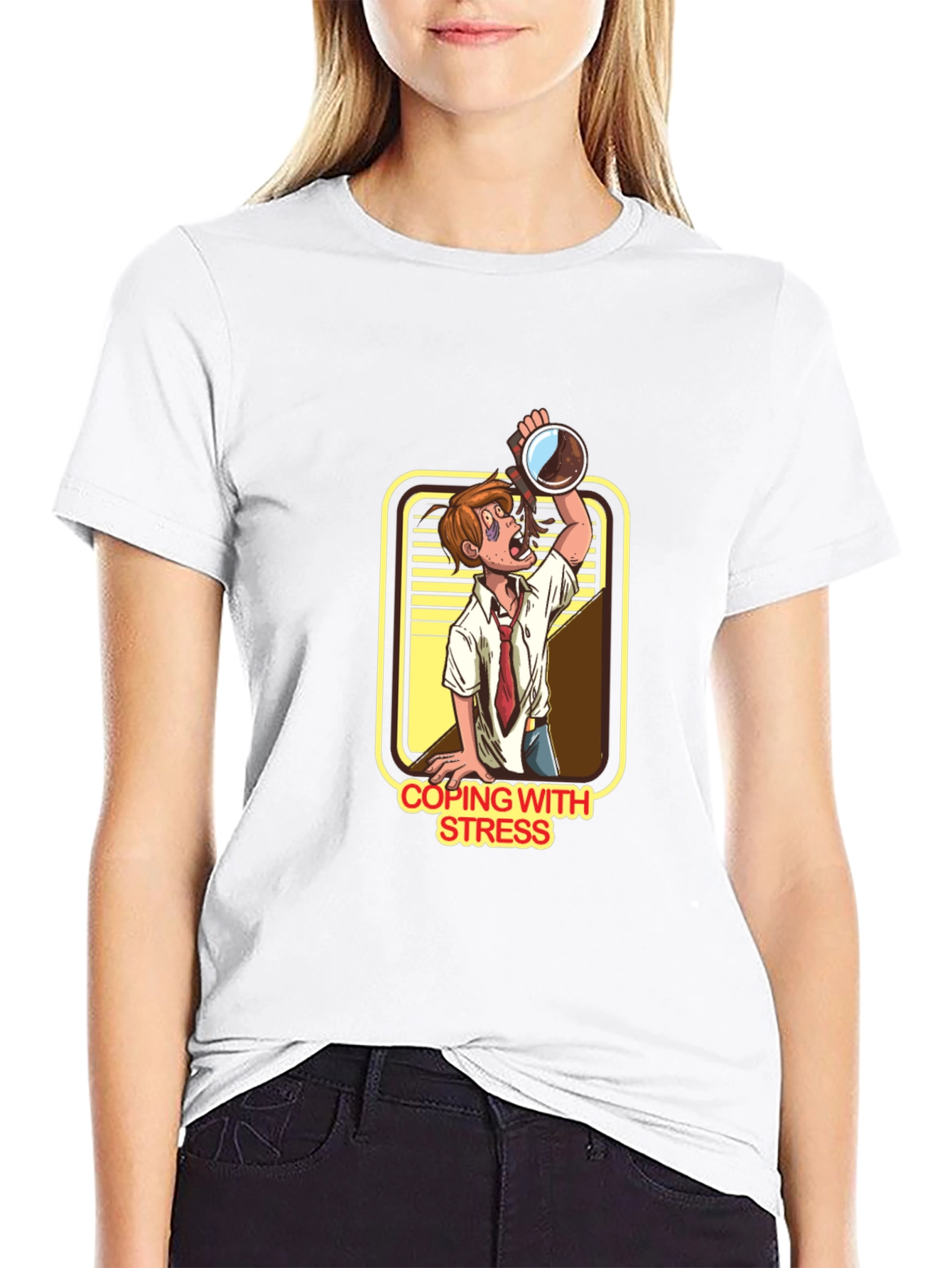 Coping With Stress Cartoon T-Shirt