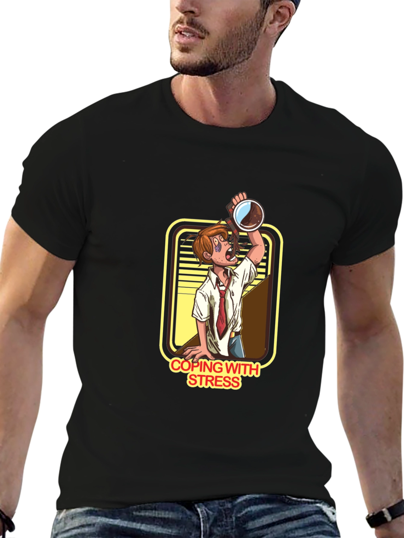 Coping With Stress Cartoon T-Shirt