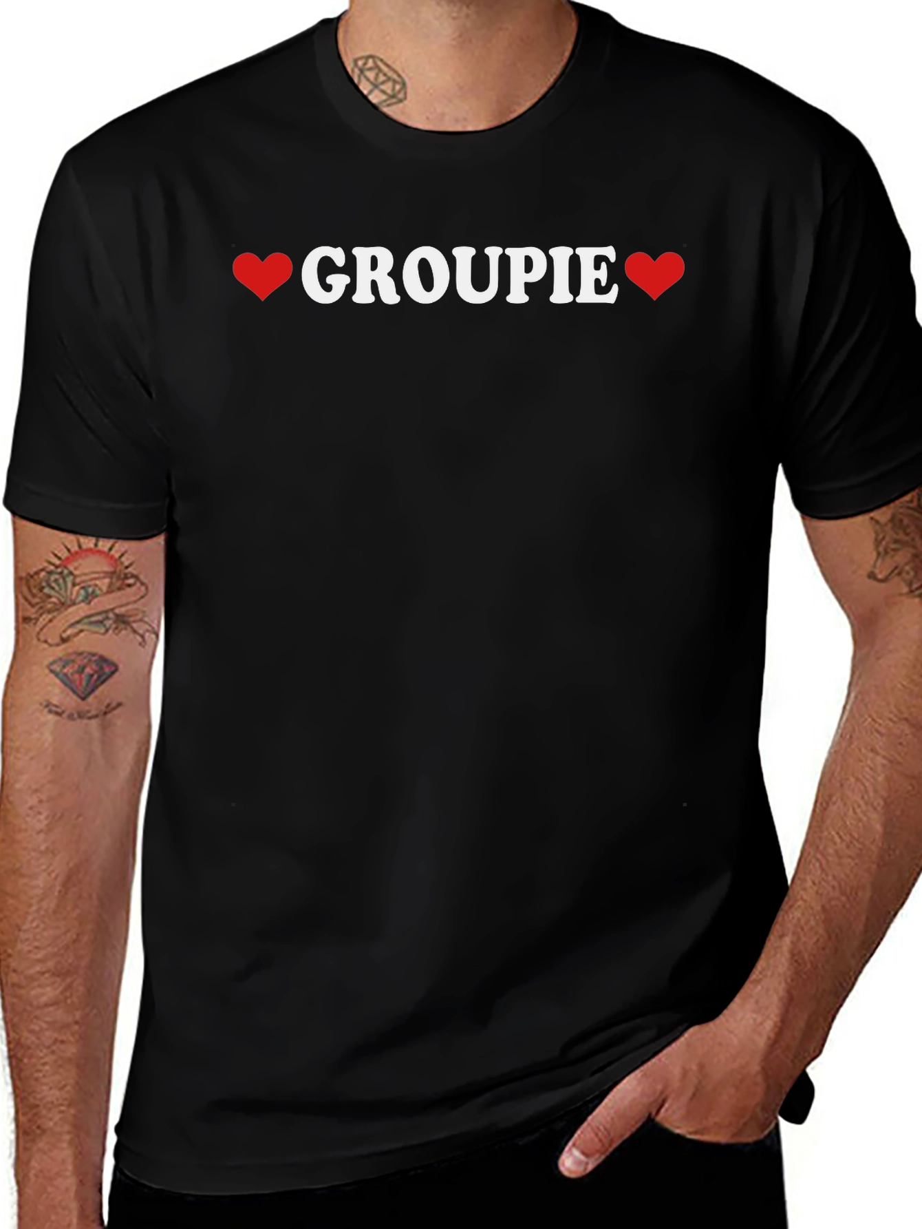 Groupie Heart Graphic Tee - Soft Cotton Crewneck T-Shirt
