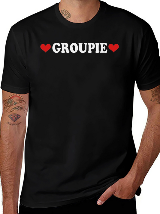 Groupie Heart Graphic Tee - Soft Cotton Crewneck T-Shirt