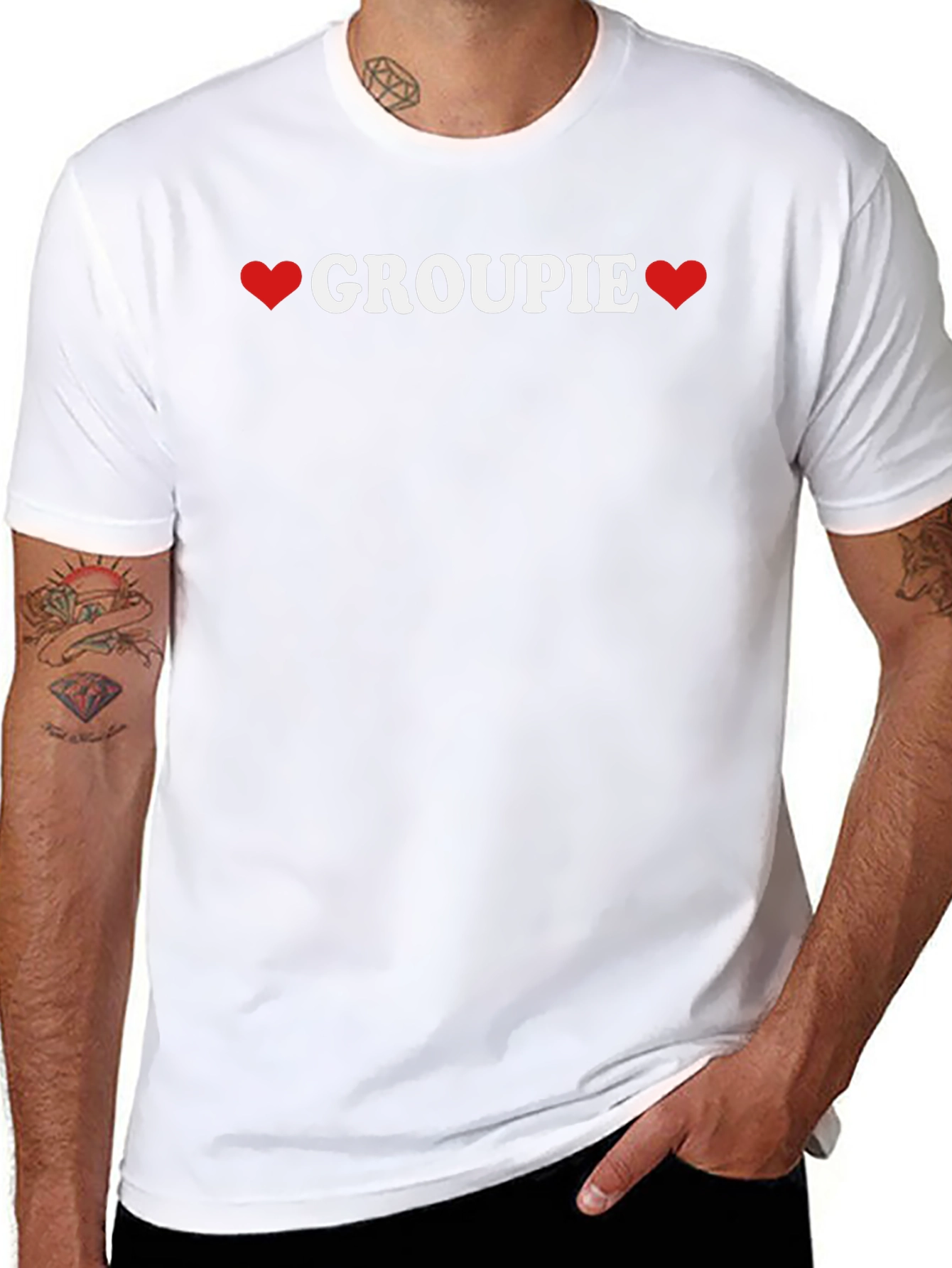 Groupie Heart Graphic Tee - Soft Cotton Crewneck T-Shirt