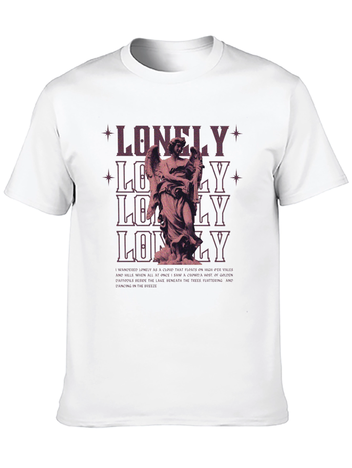Lonely Angel Graphic Print Black T-Shirt