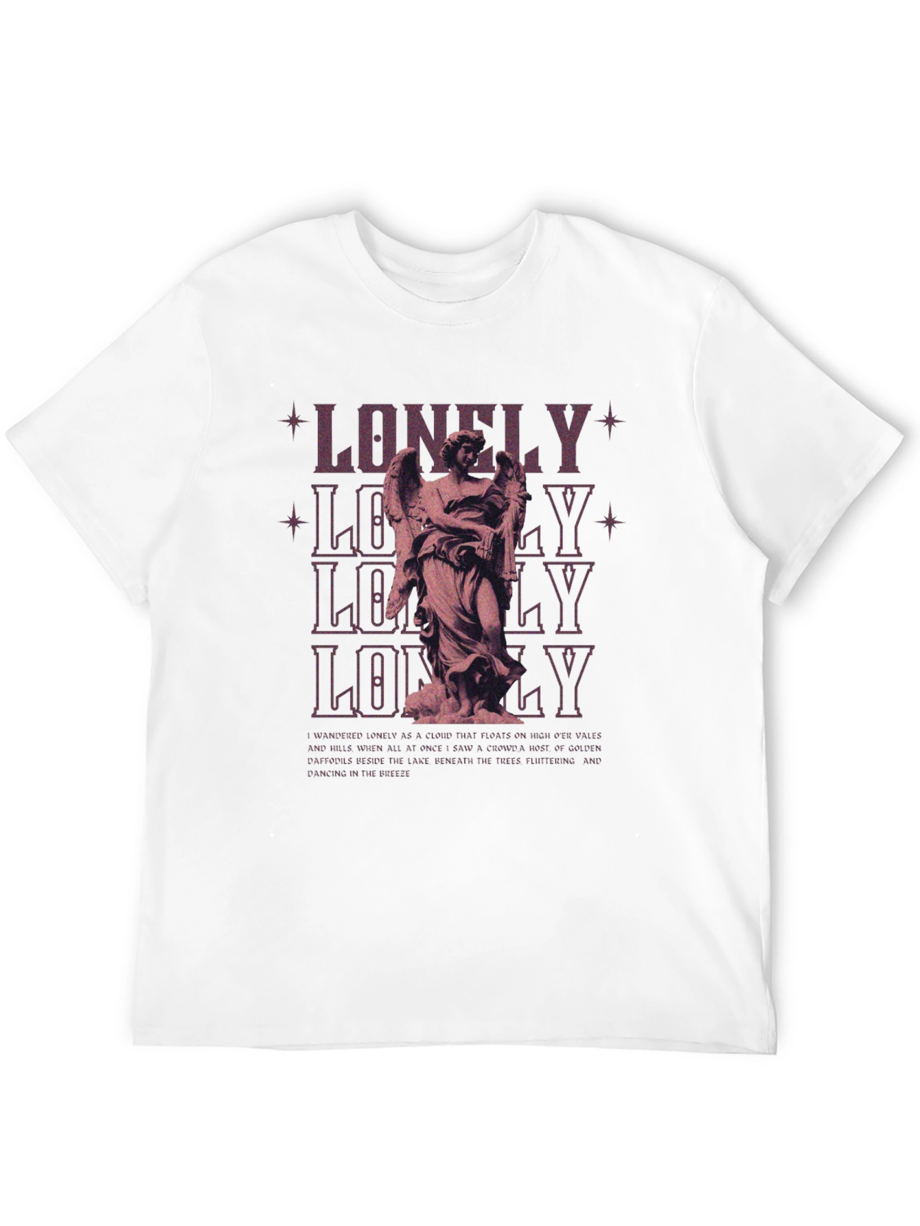 Lonely Angel Graphic Print Black T-Shirt
