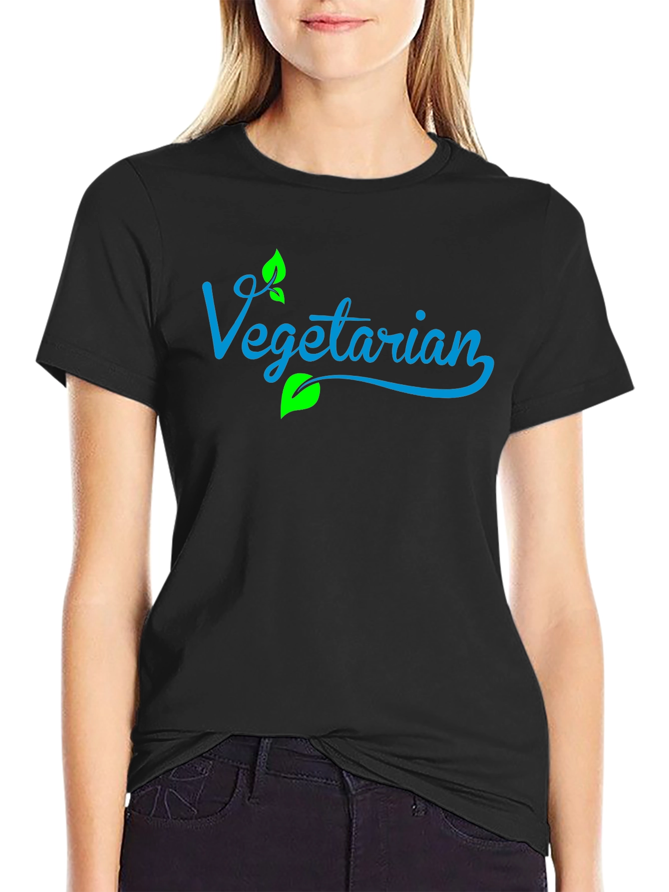 Vegan Vegetarian Graphic Tee - Black