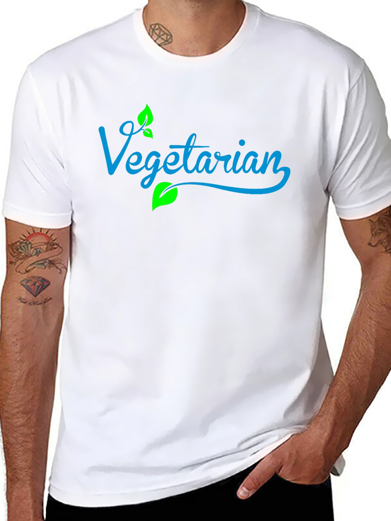 Vegan Vegetarian Graphic Tee - Black