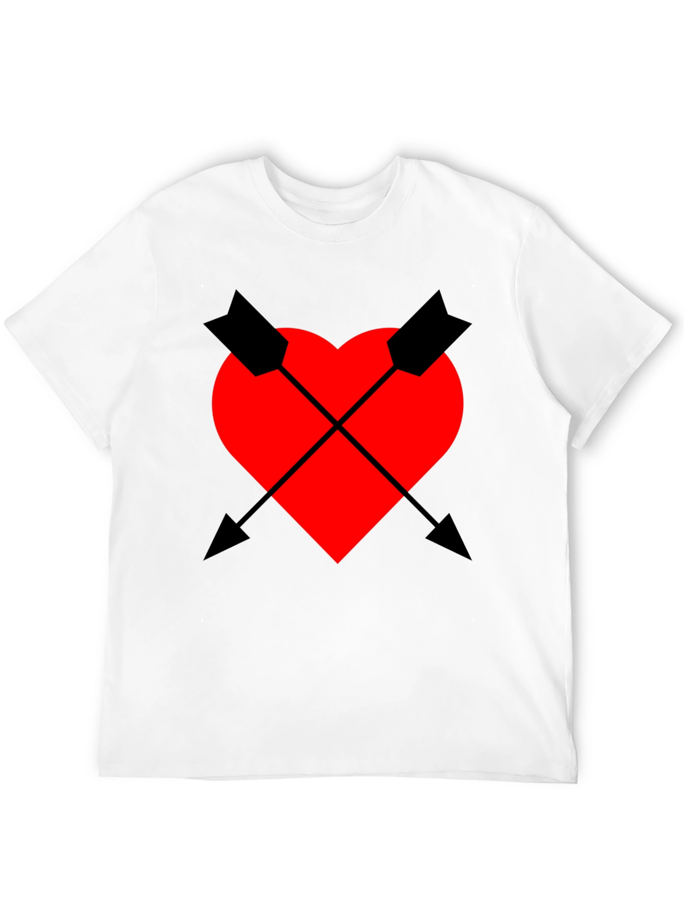 Heart & Arrow Graphic Tee - Black Casual Fit