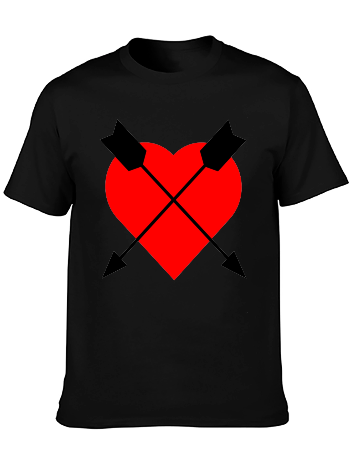Heart & Arrow Graphic Tee - Black Casual Fit