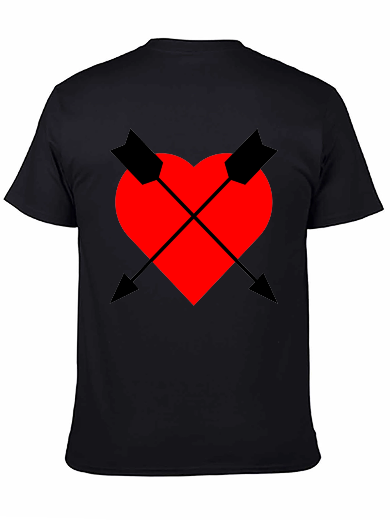 Heart & Arrow Graphic Tee - Black Casual Fit