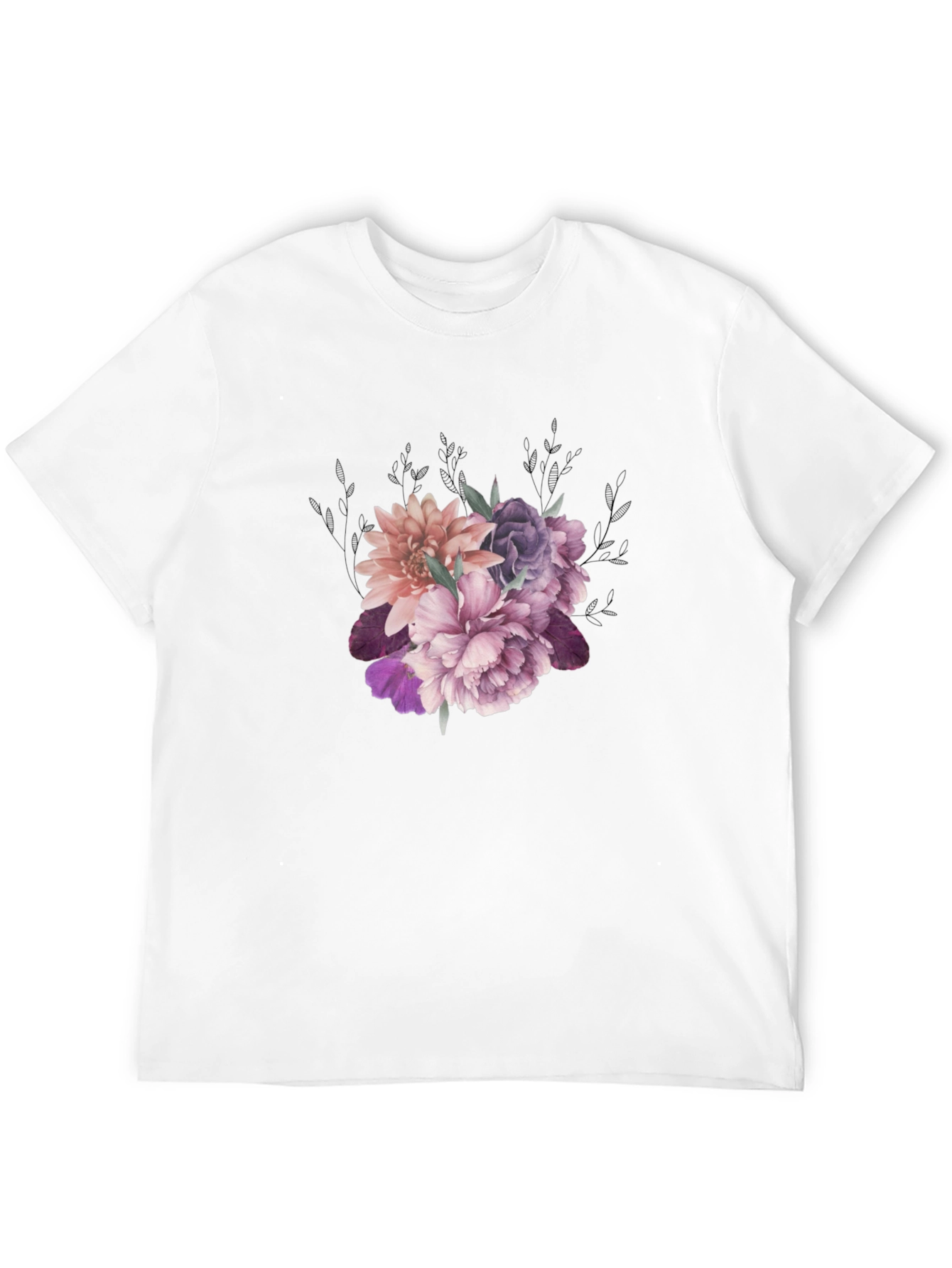 Floral Graphic Tee - Black Cotton Comfort