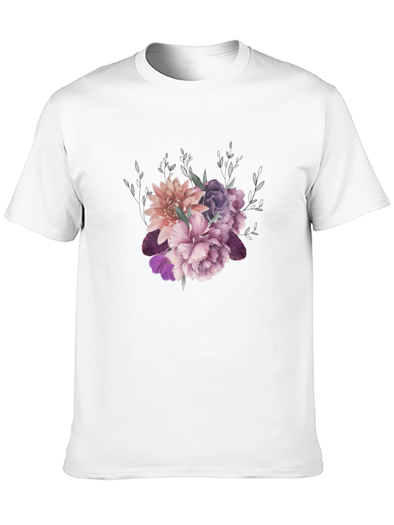 Floral Graphic Tee - Black Cotton Comfort