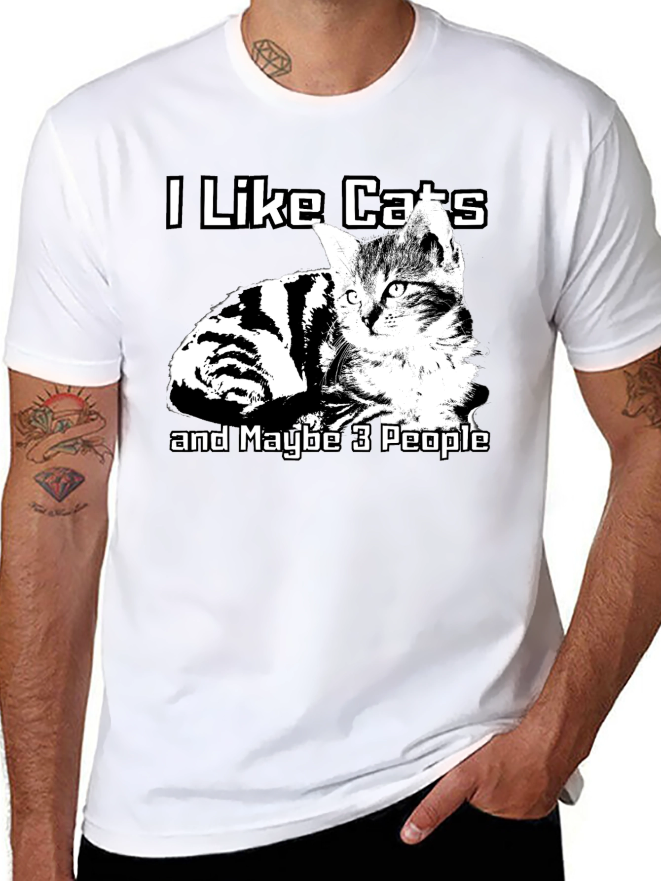 I Like Cats T-Shirt Funny Cat Lover Graphic Tee