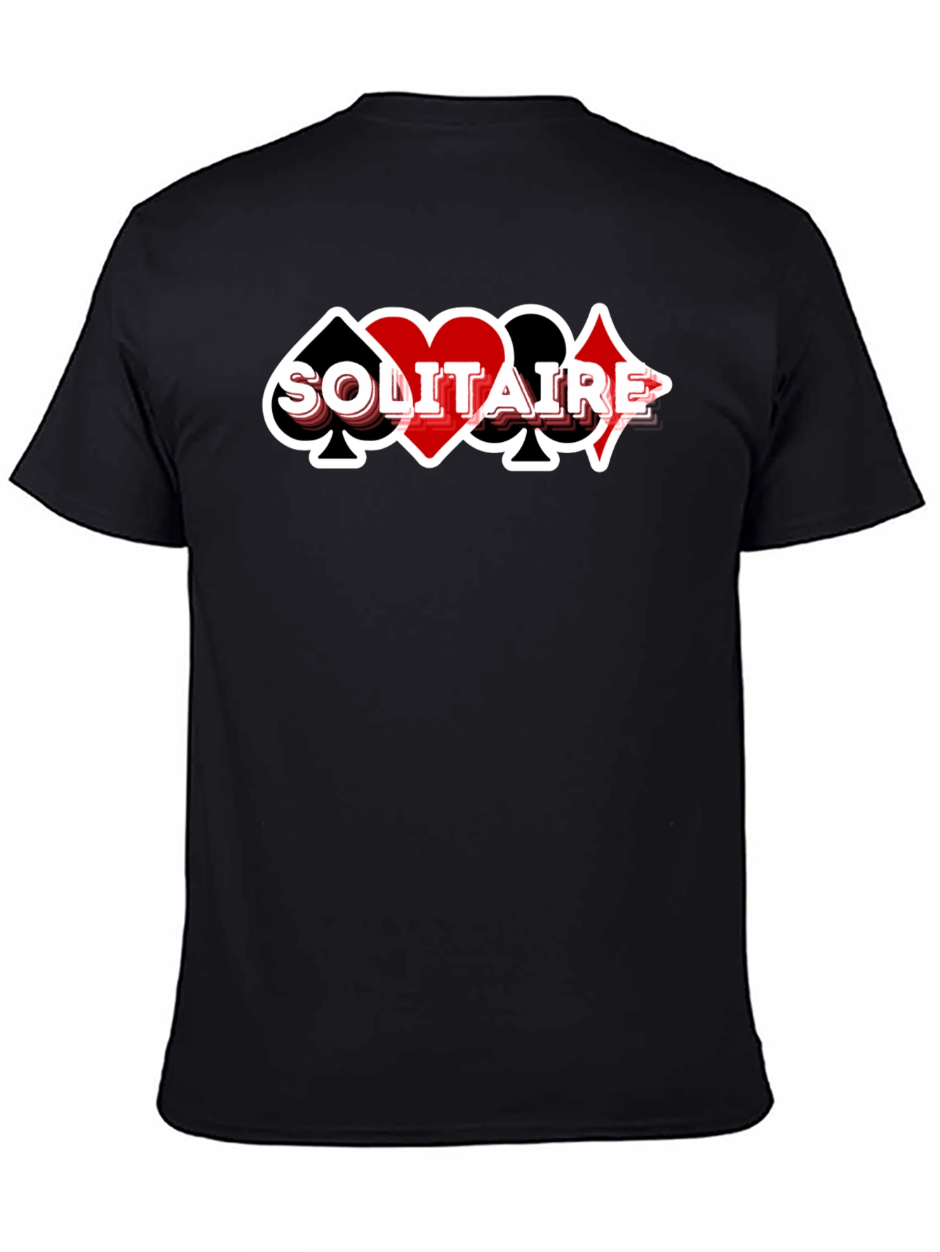 Solitaire Card Suit Graphic Tee - Black