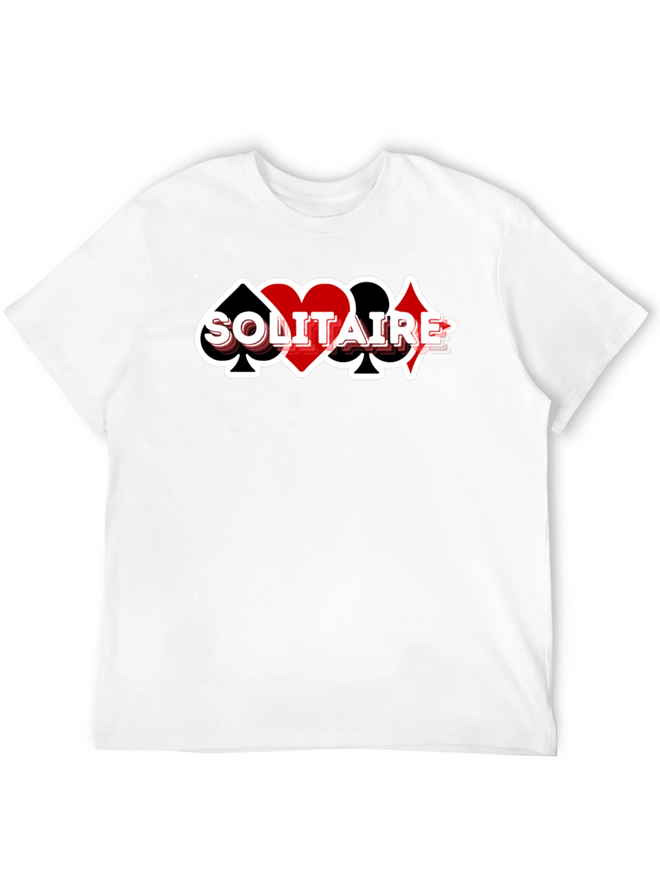 Solitaire Card Suit Graphic Tee - Black
