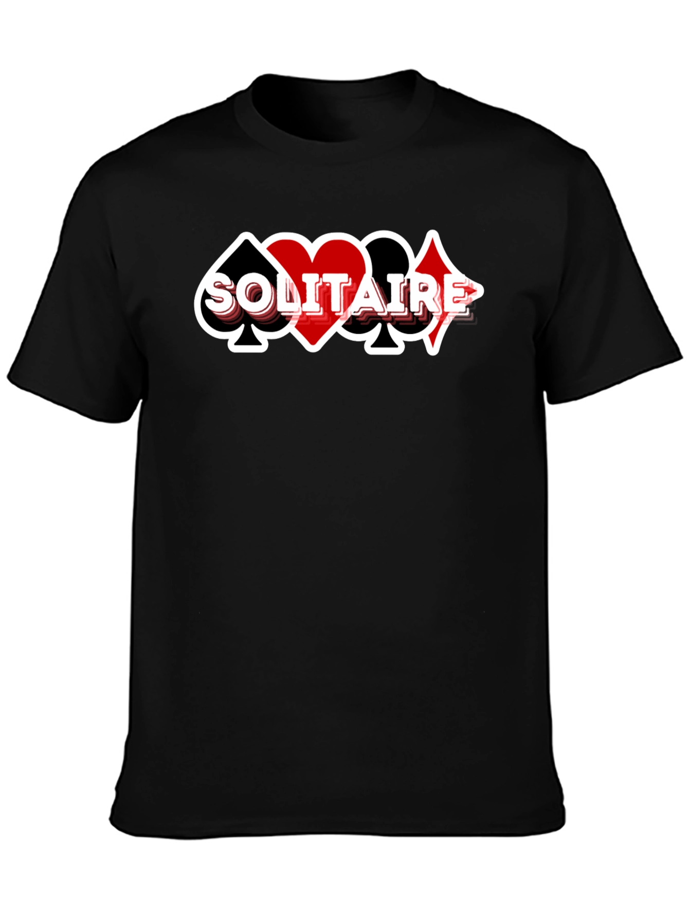 Solitaire Card Suit Graphic Tee - Black