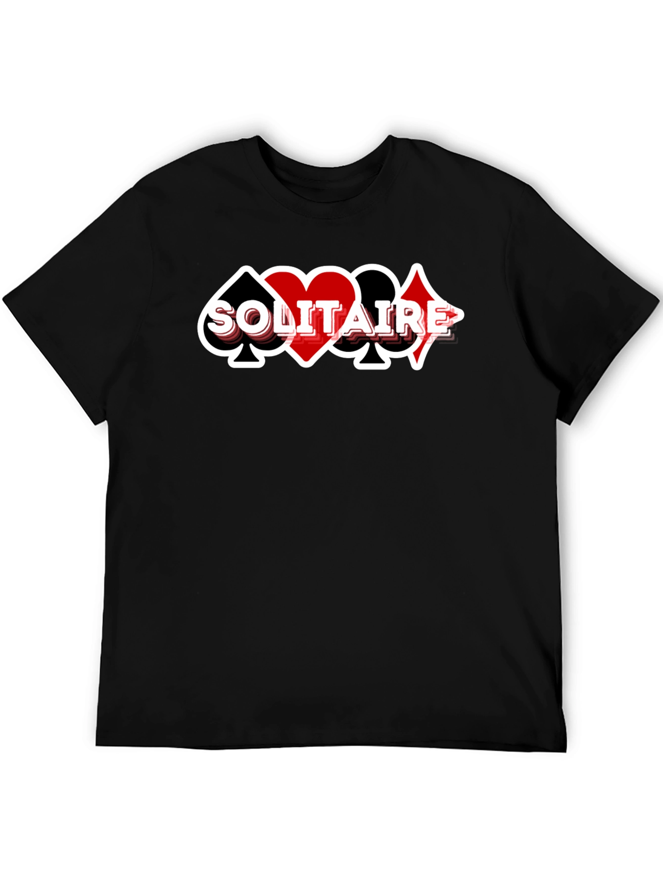 Solitaire Card Suit Graphic Tee - Black