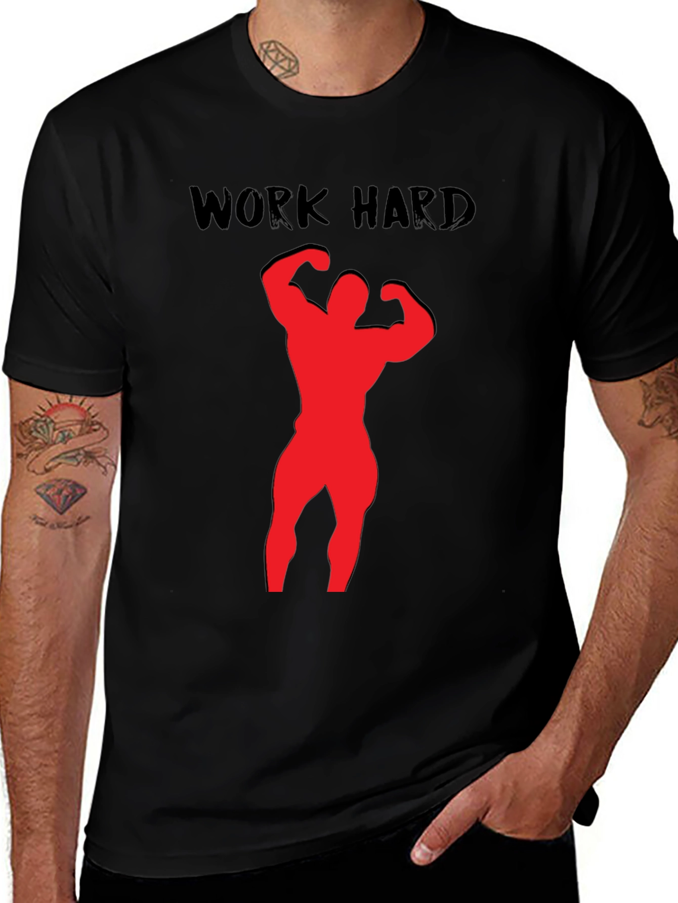 Work Hard Bodybuilding Black T-Shirt