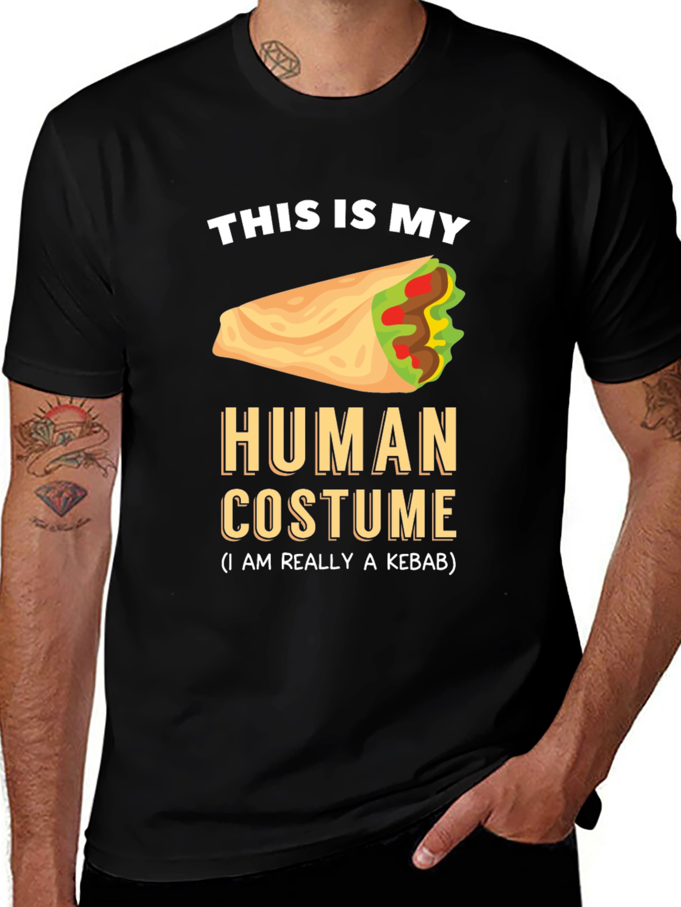 Kebab Costume Graphic Tee - Funny Foodie T-Shirt