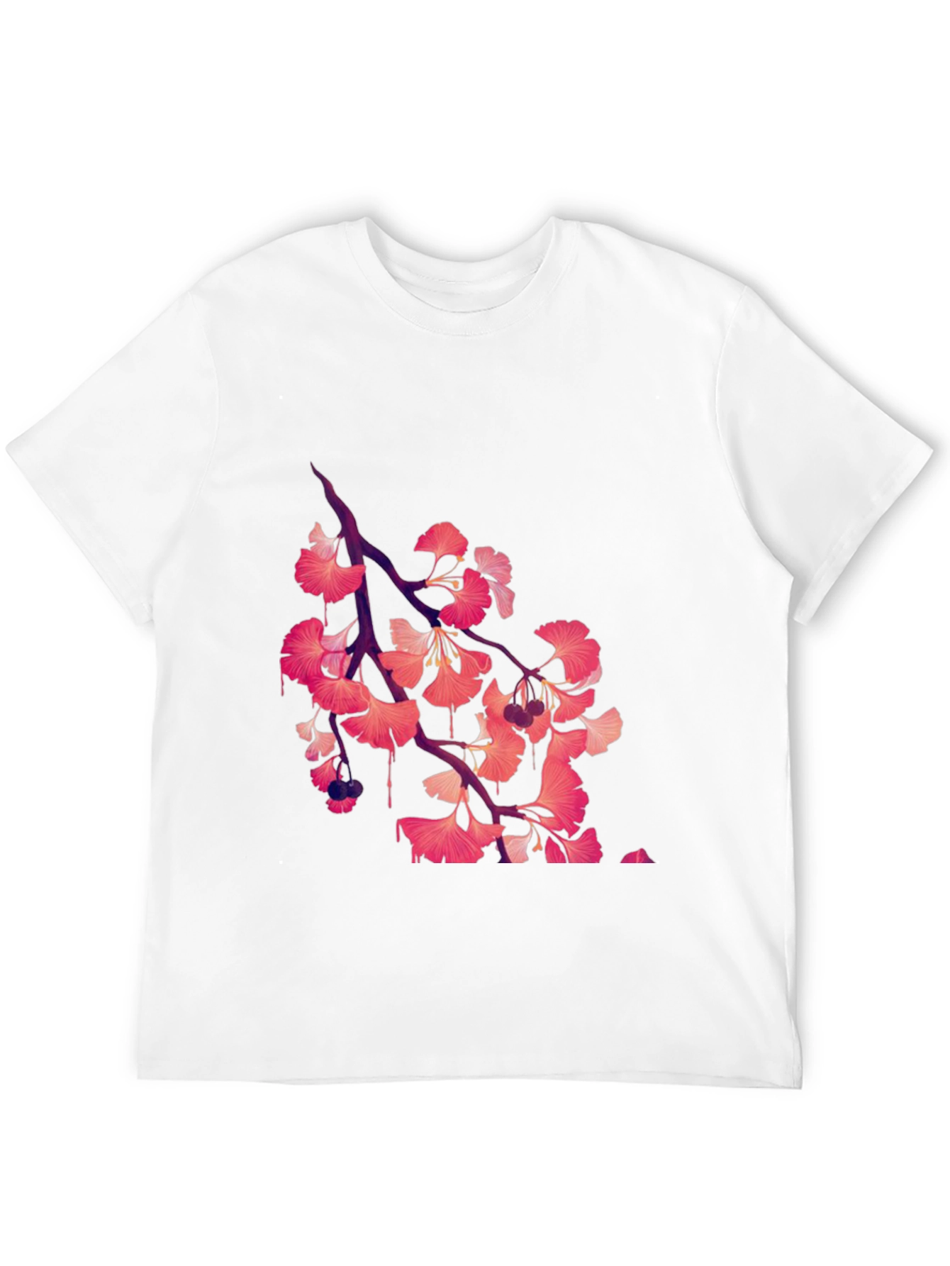 Ginkgo Print Black T-Shirt
