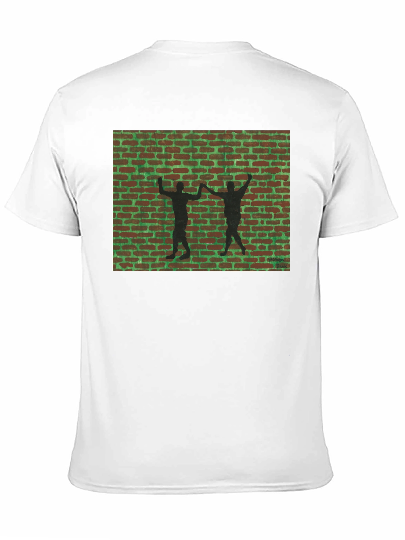 Retro Brick Wall Silhouette Graphic T-Shirt