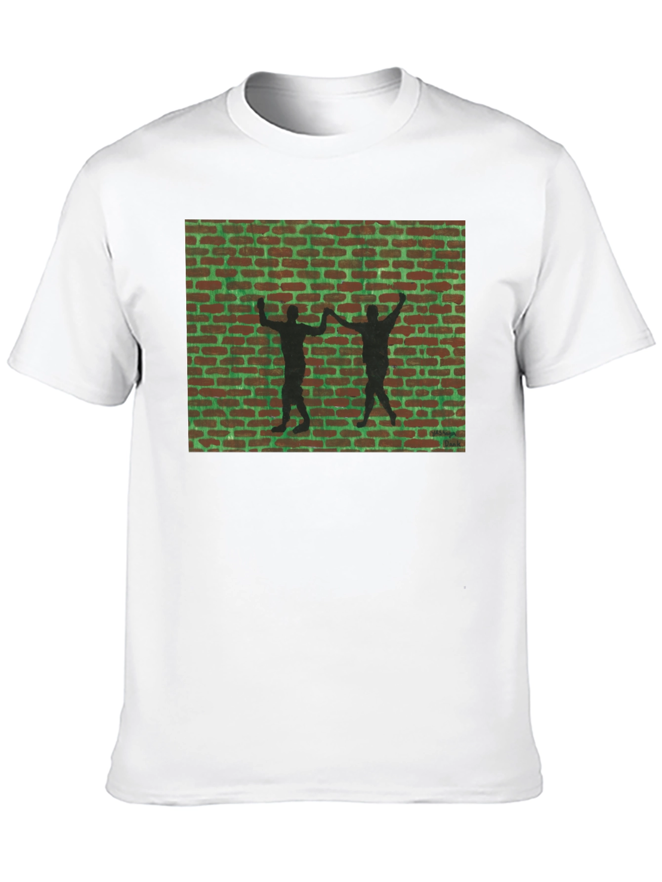 Retro Brick Wall Silhouette Graphic T-Shirt
