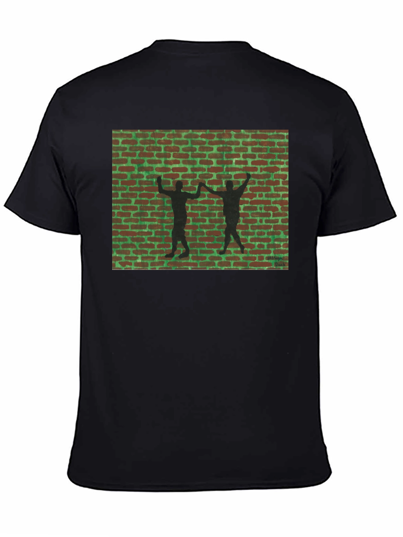 Retro Brick Wall Silhouette Graphic T-Shirt