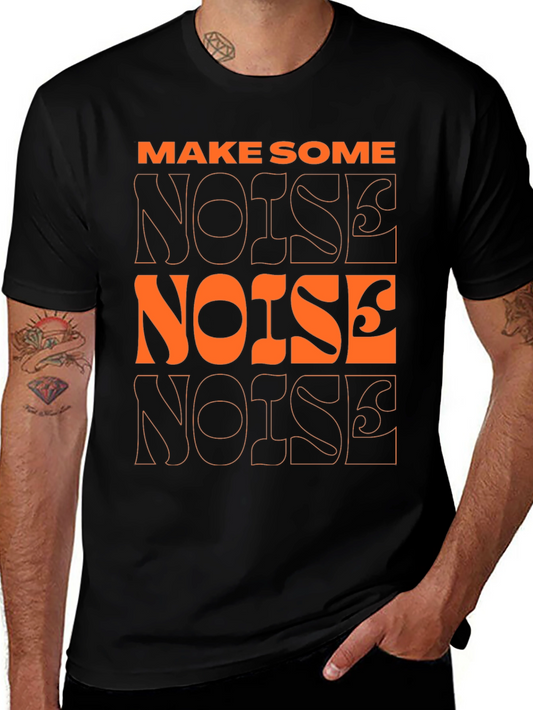 Make Some Noise Graphic Tee - Modern Black T-Shirt