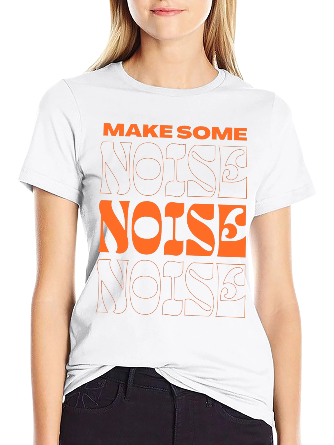 Make Some Noise Graphic Tee - Modern Black T-Shirt