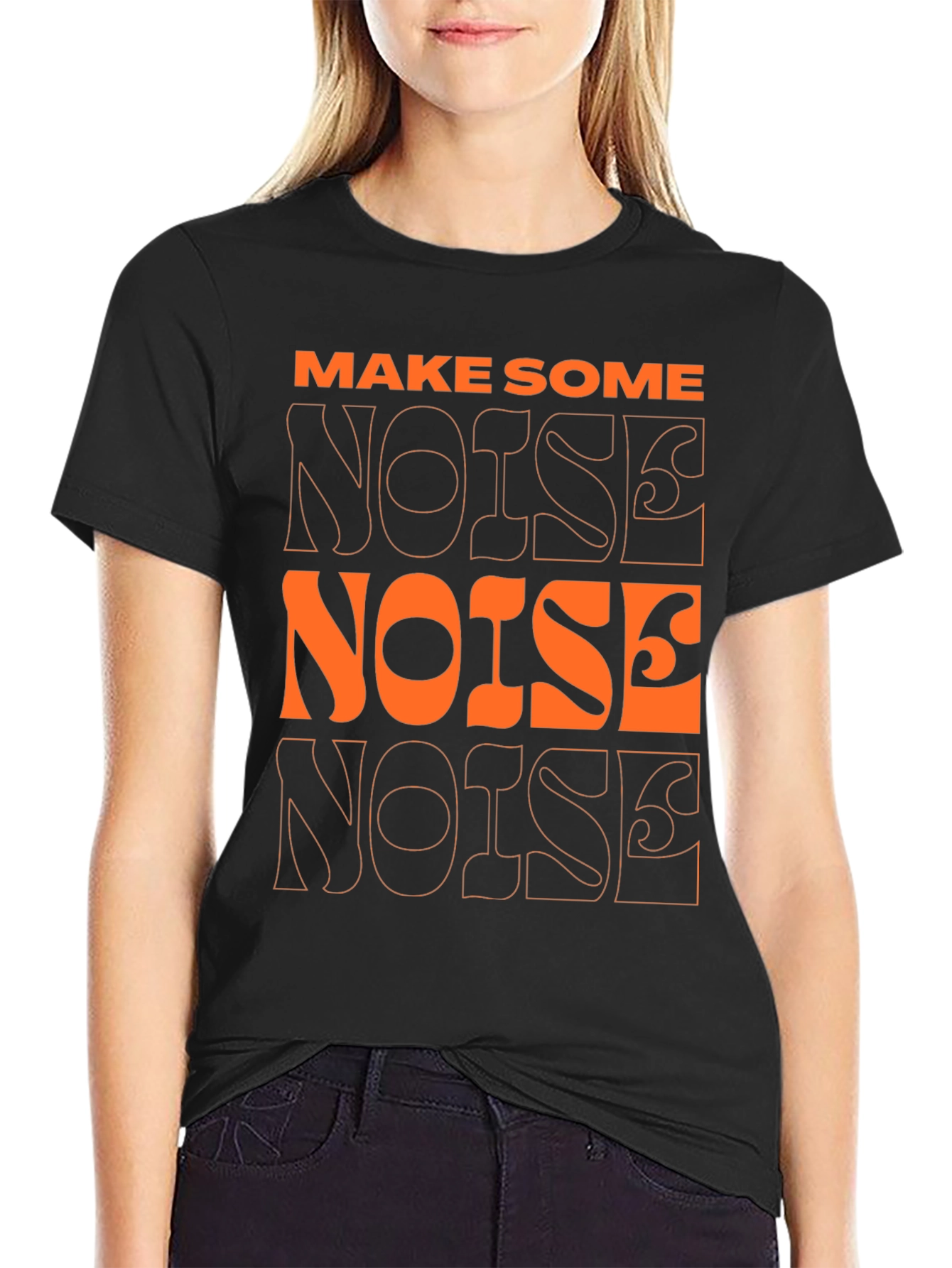 Make Some Noise Graphic Tee - Modern Black T-Shirt