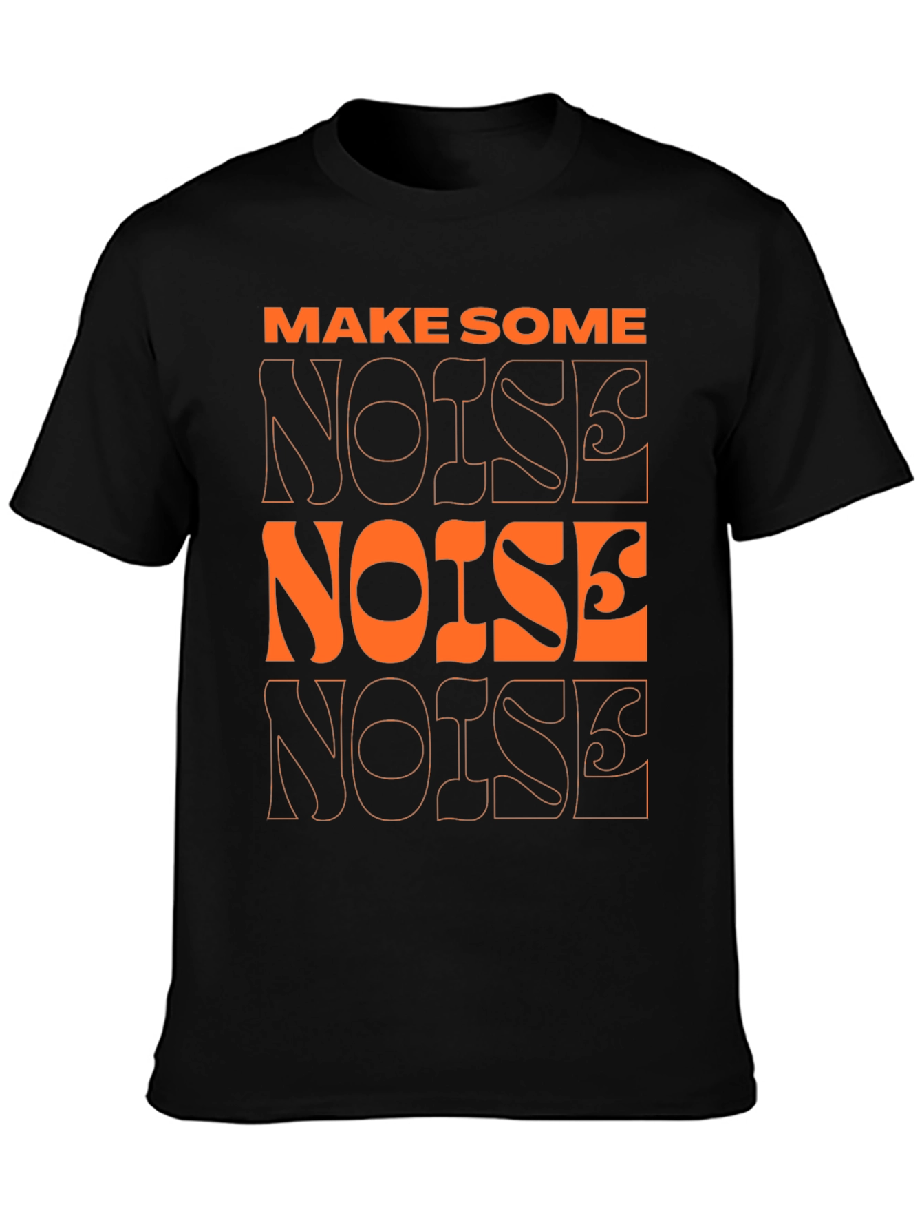 Make Some Noise Graphic Tee - Modern Black T-Shirt