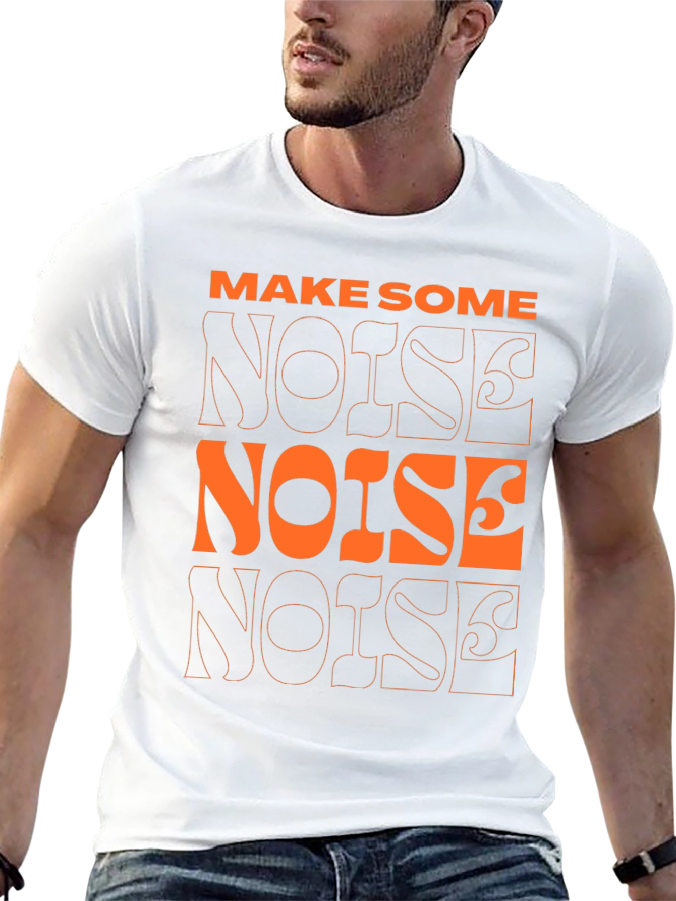 Make Some Noise Graphic Tee - Modern Black T-Shirt