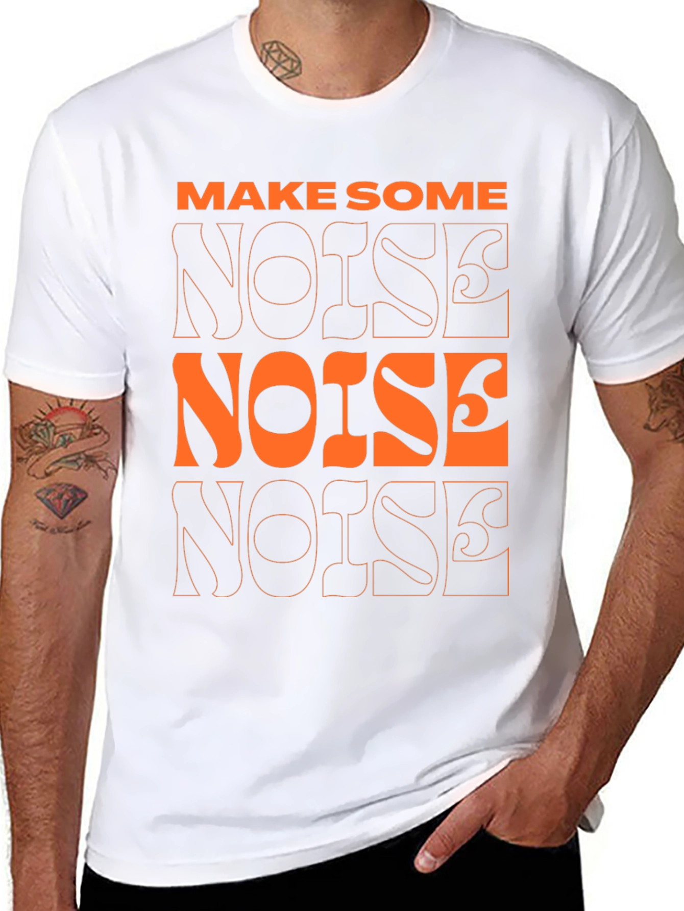 Make Some Noise Graphic Tee - Modern Black T-Shirt