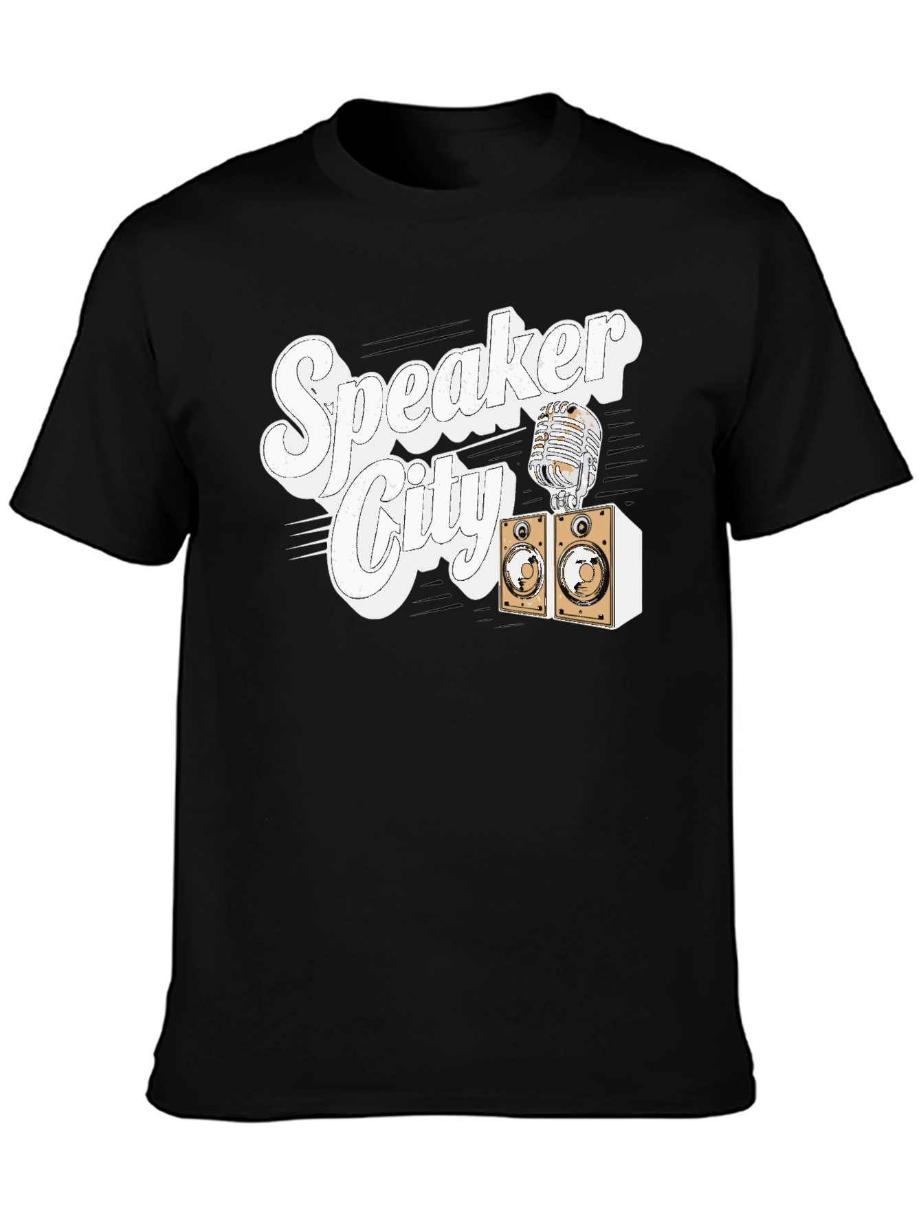 Speaker City T-Shirt - Retro Microphone Design
